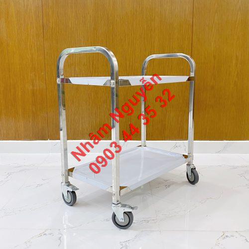 Xe đẩy inox 2 tầng trung S1002